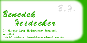 benedek heidecker business card